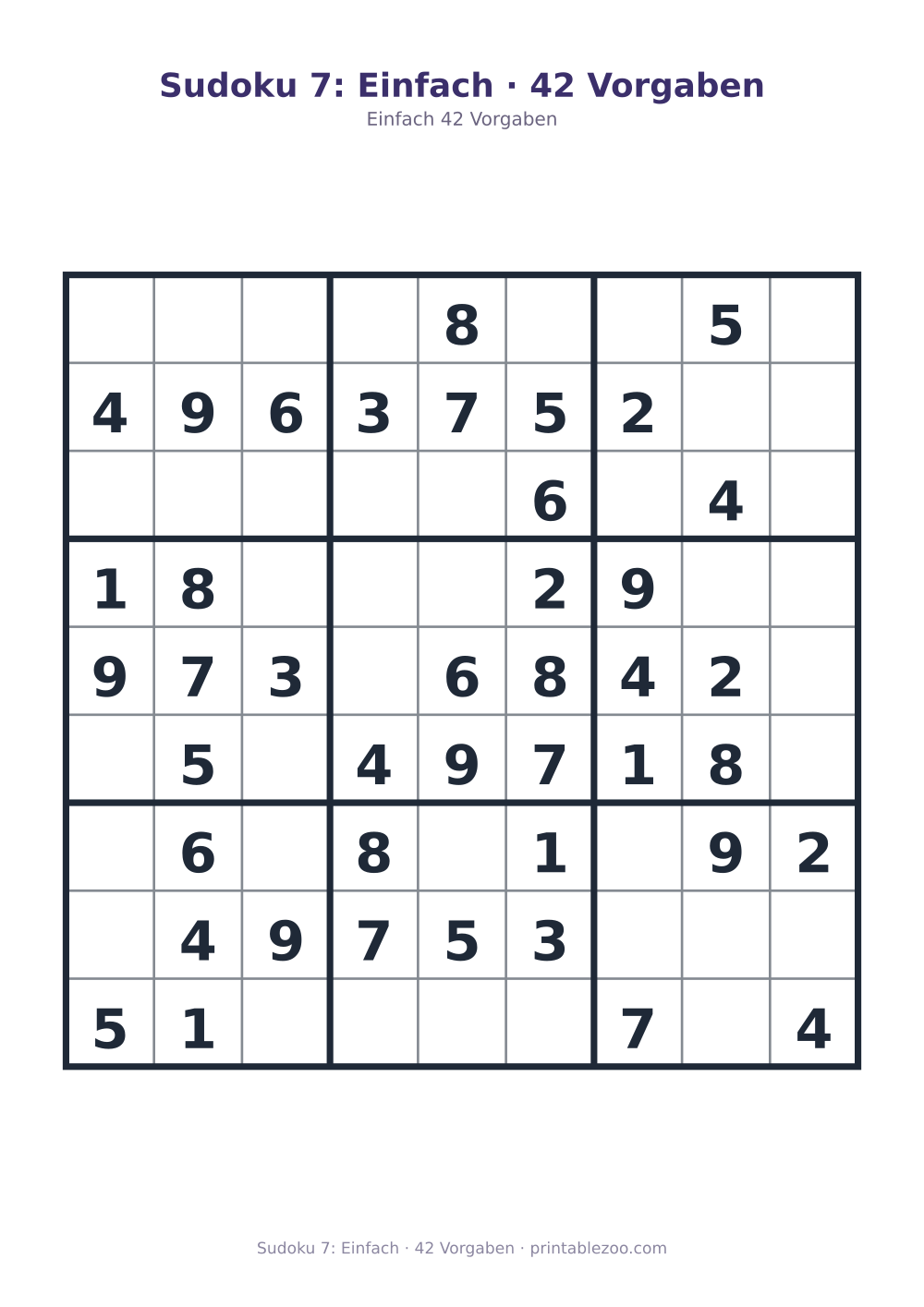 Sudoku 7: Einfach · 42 Vorgaben als druckfertige Vorschau, Katalognummer 210207