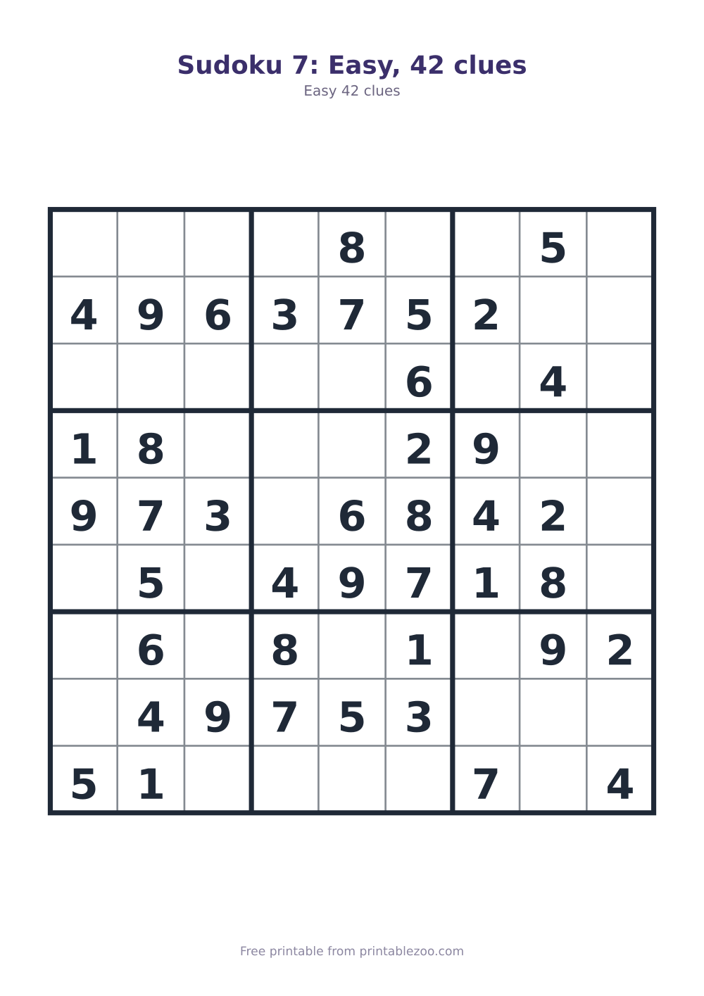 Sudoku 7: Easy, 42 clues