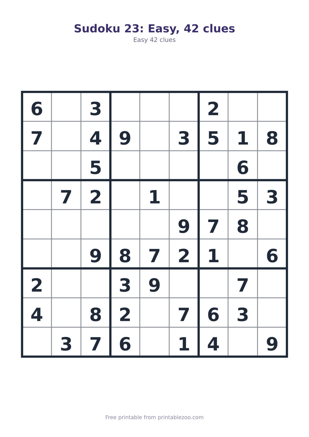 Sudoku 23: Easy, 42 clues