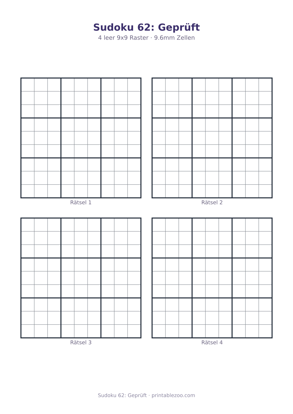 Sudoku 62: Geprüft als druckfertige Vorschau, Katalognummer 240132