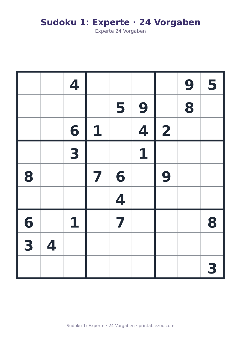 Extreme Sudoku zum Ausdrucken