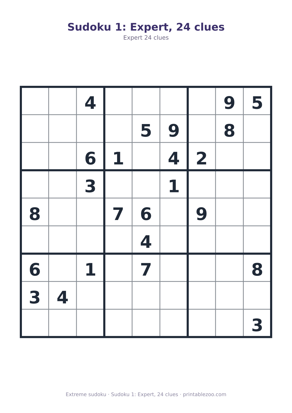 Sudoku 1: Expert, 24 clues