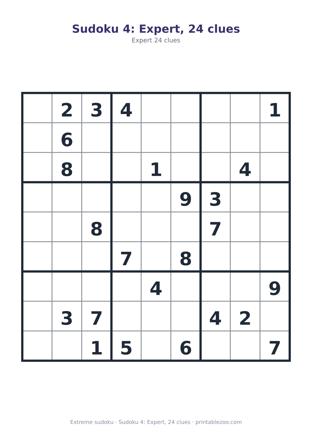 Sudoku 4: Expert, 24 clues