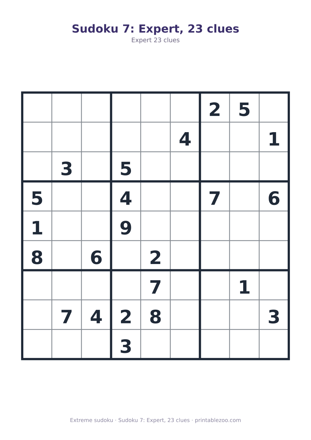 Sudoku 7: Expert, 23 clues