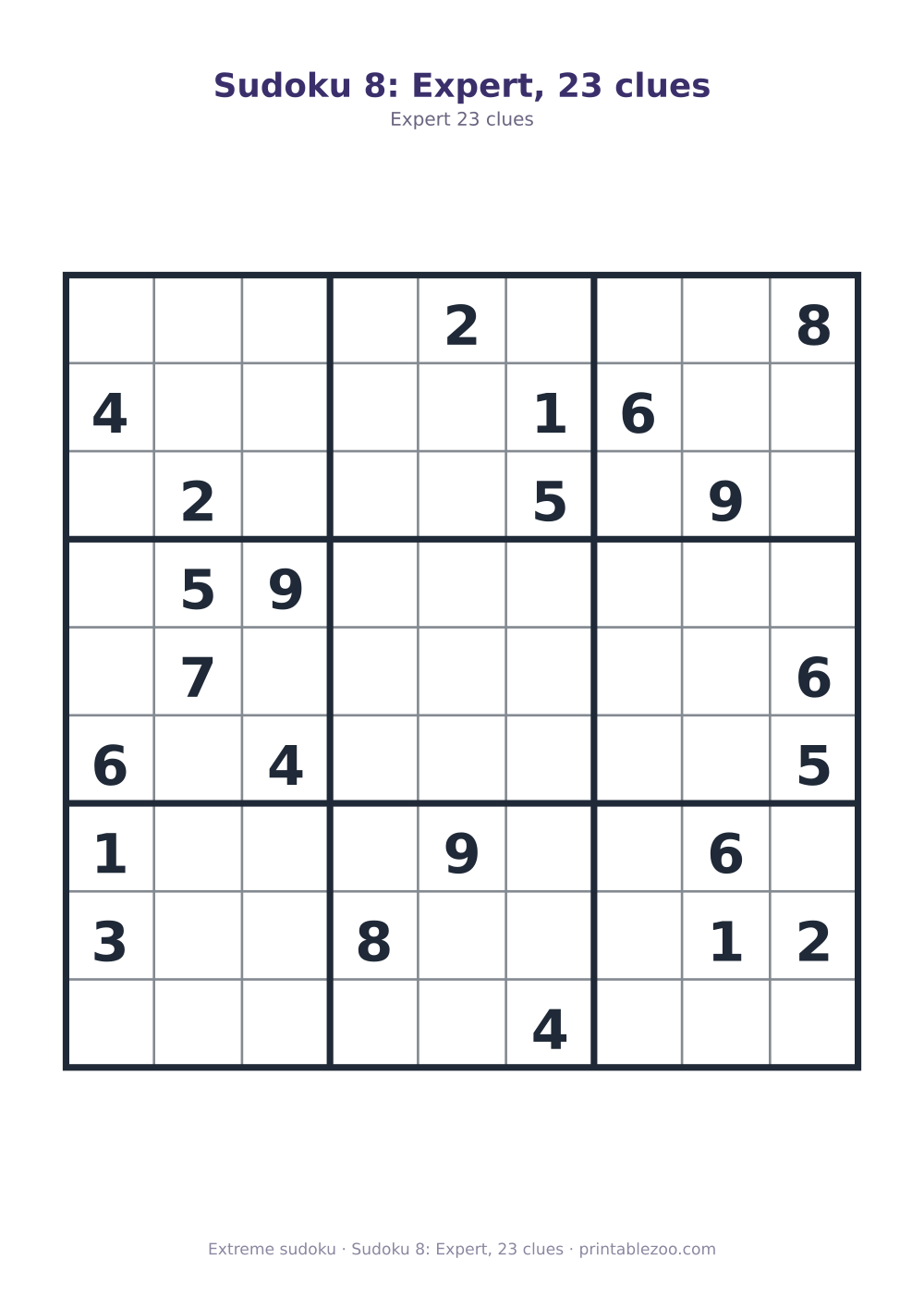 Sudoku 8: Expert, 23 clues