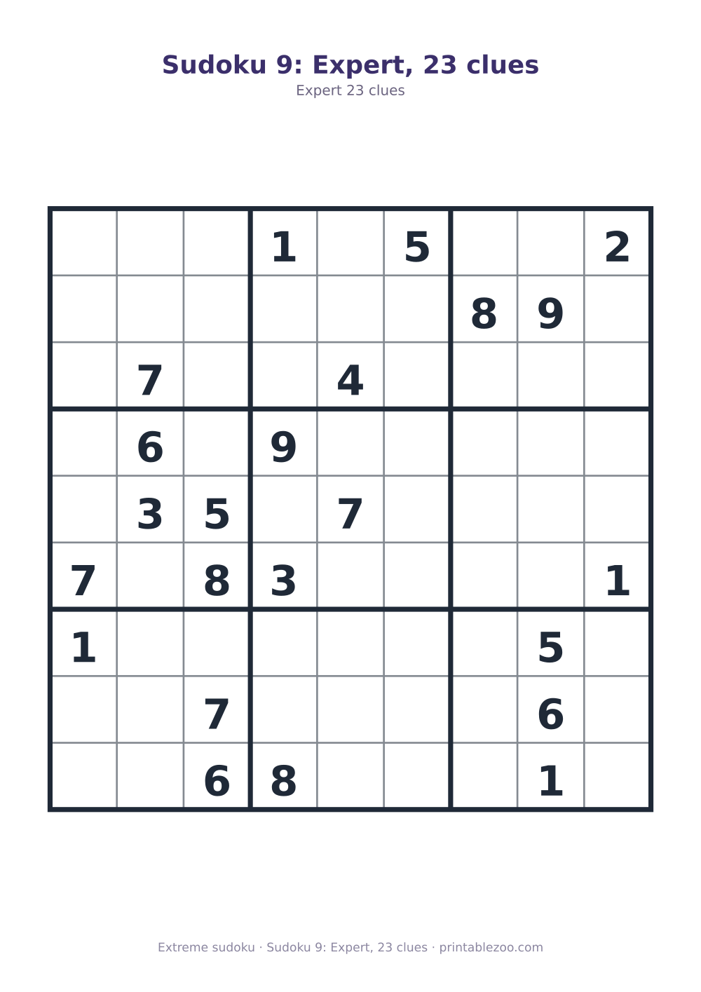Sudoku 9: Expert, 23 clues