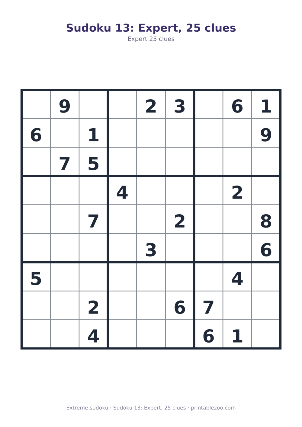 Sudoku 13: Expert, 25 clues