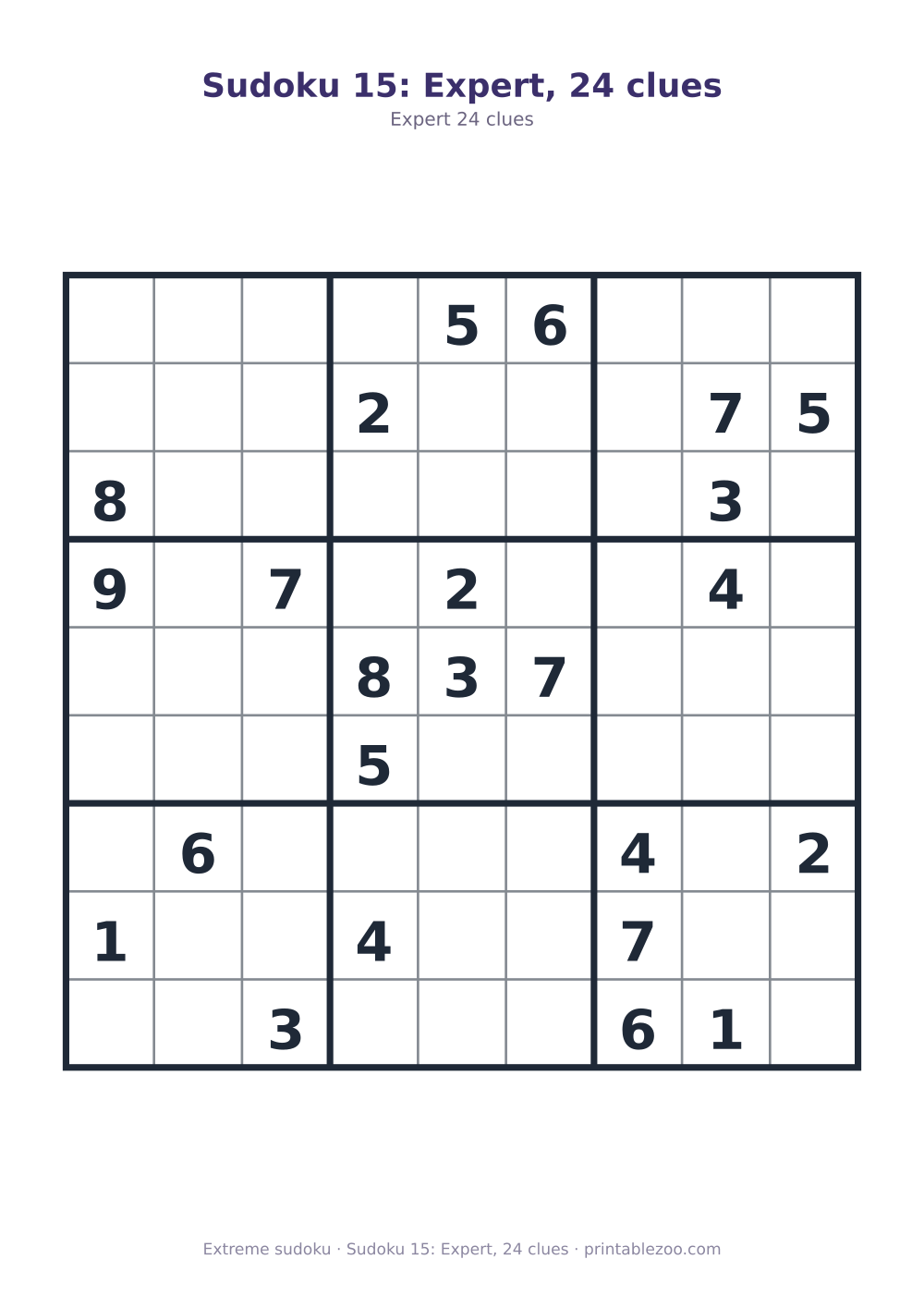 Sudoku 15: Expert, 24 clues