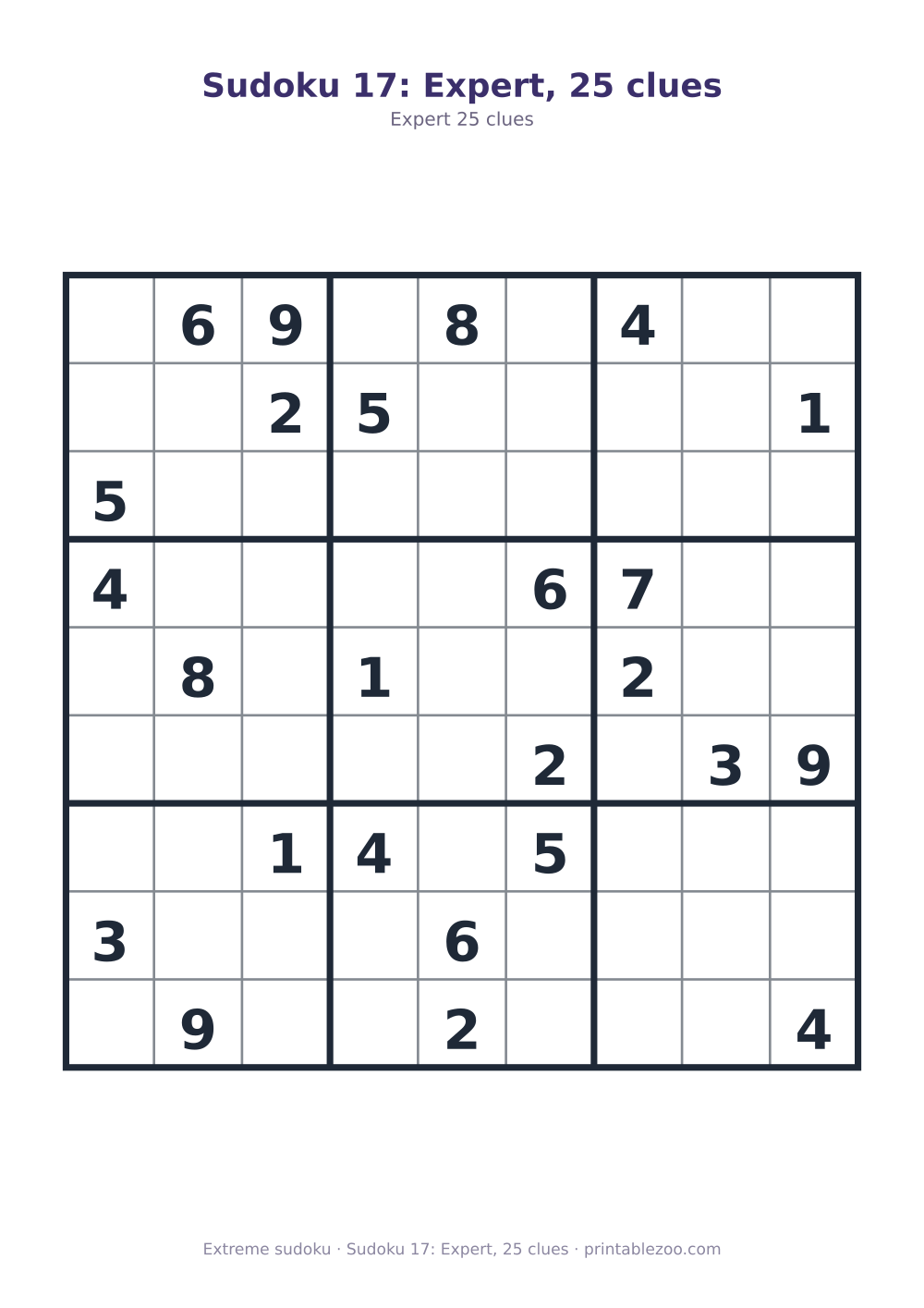Sudoku 17: Expert, 25 clues