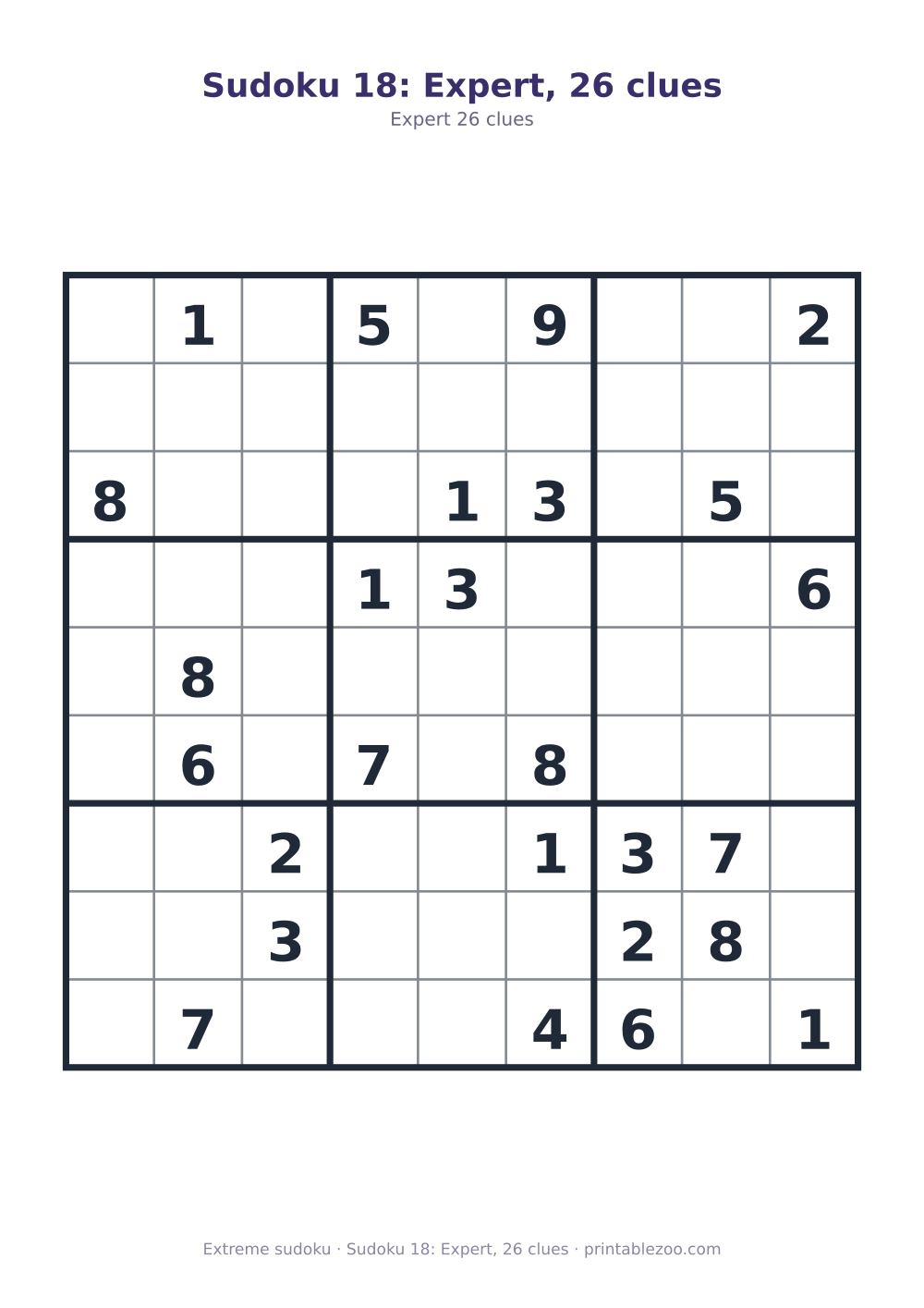 Sudoku 18: Expert, 26 clues