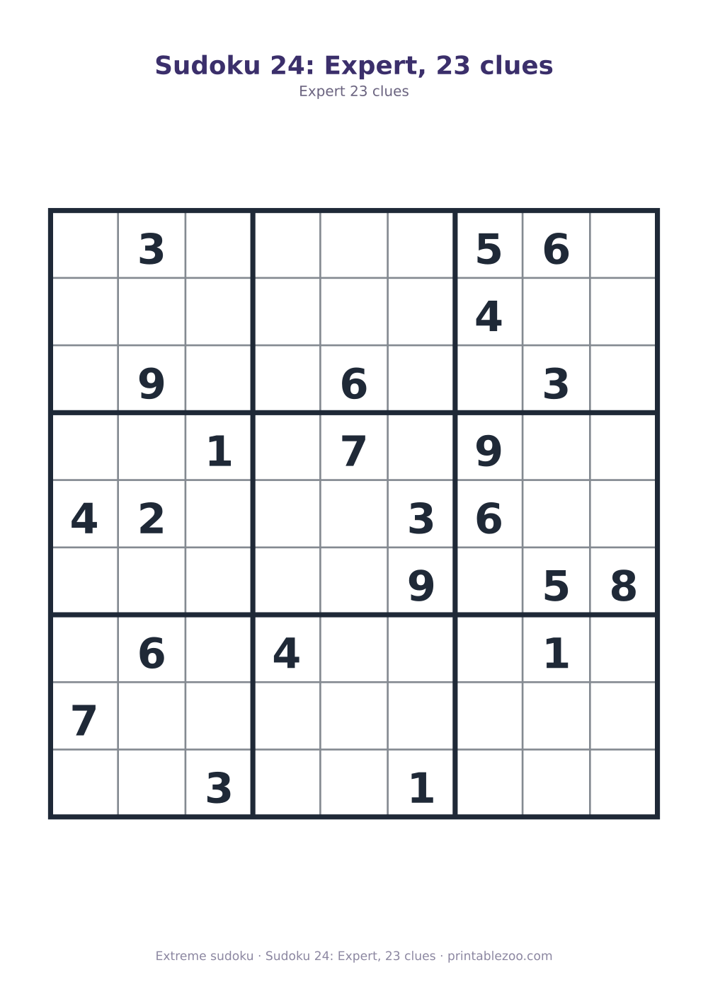 Sudoku 24: Expert, 23 clues