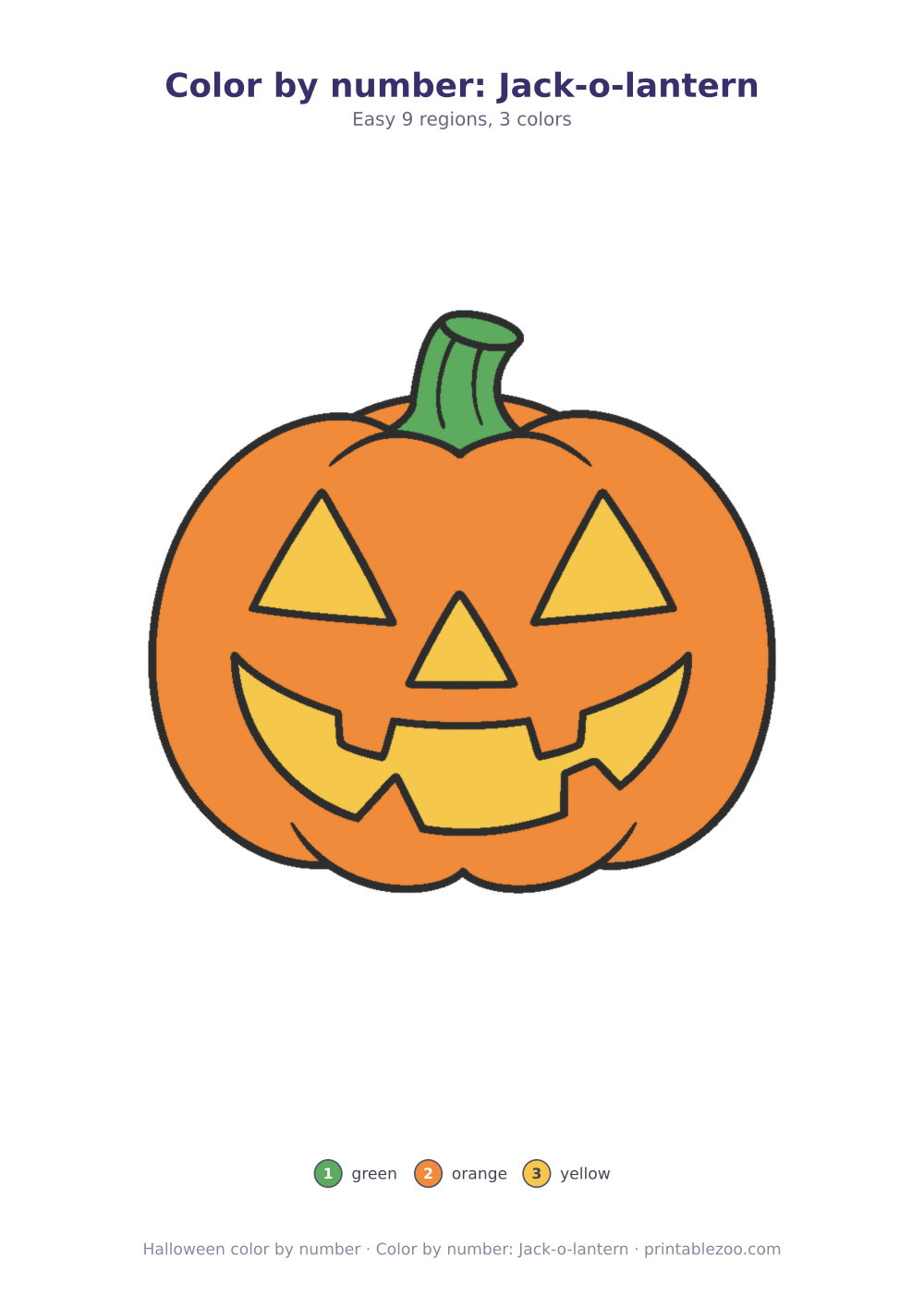 Color by number: Jack-o-lantern