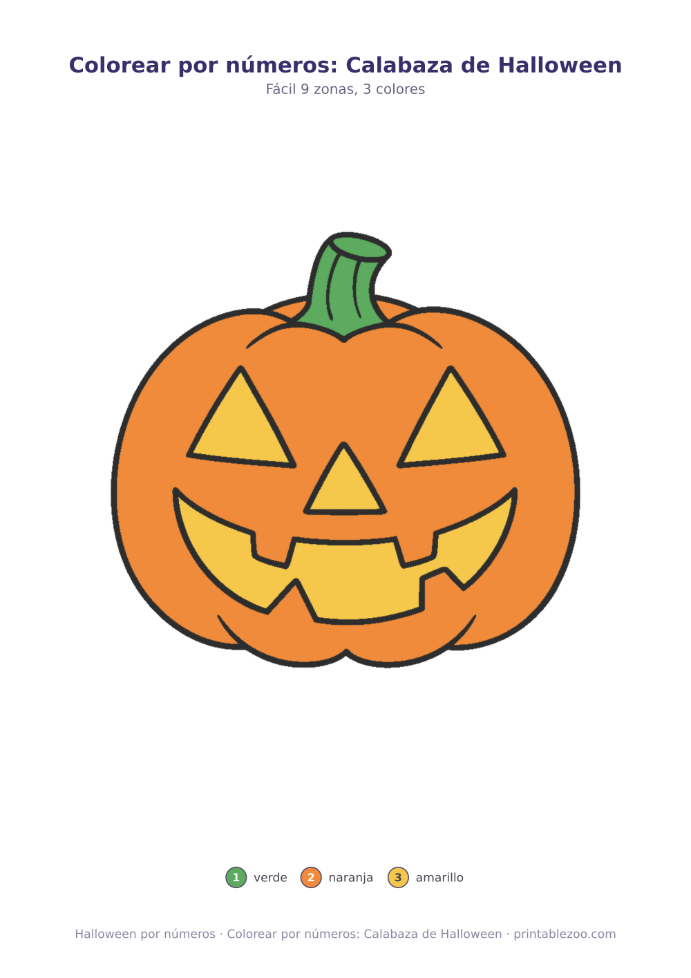 Colorear por números: Calabaza de Halloween