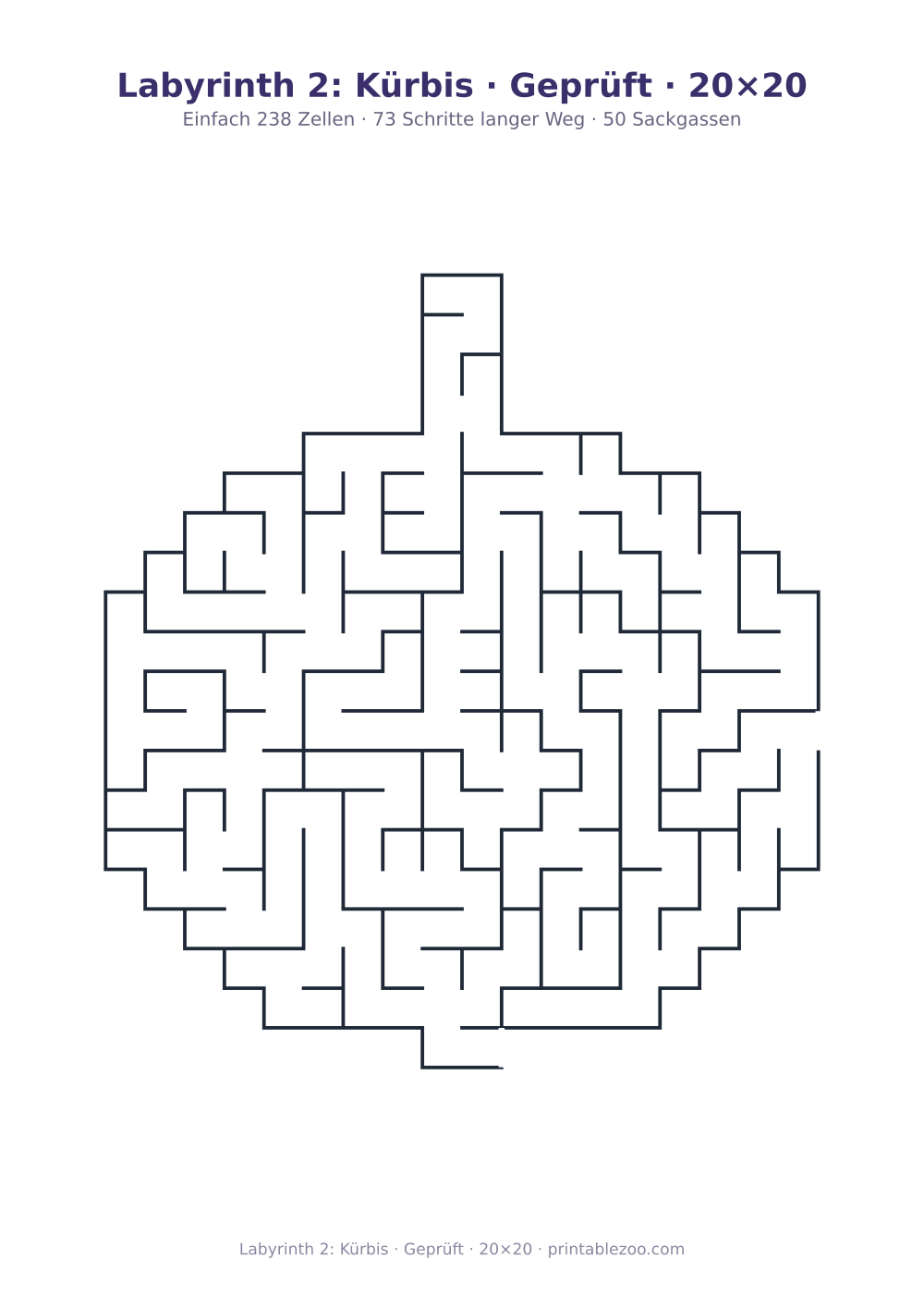 Labyrinth 2: Kürbis · Geprüft · 20×20 als druckfertige Vorschau, Katalognummer 158102