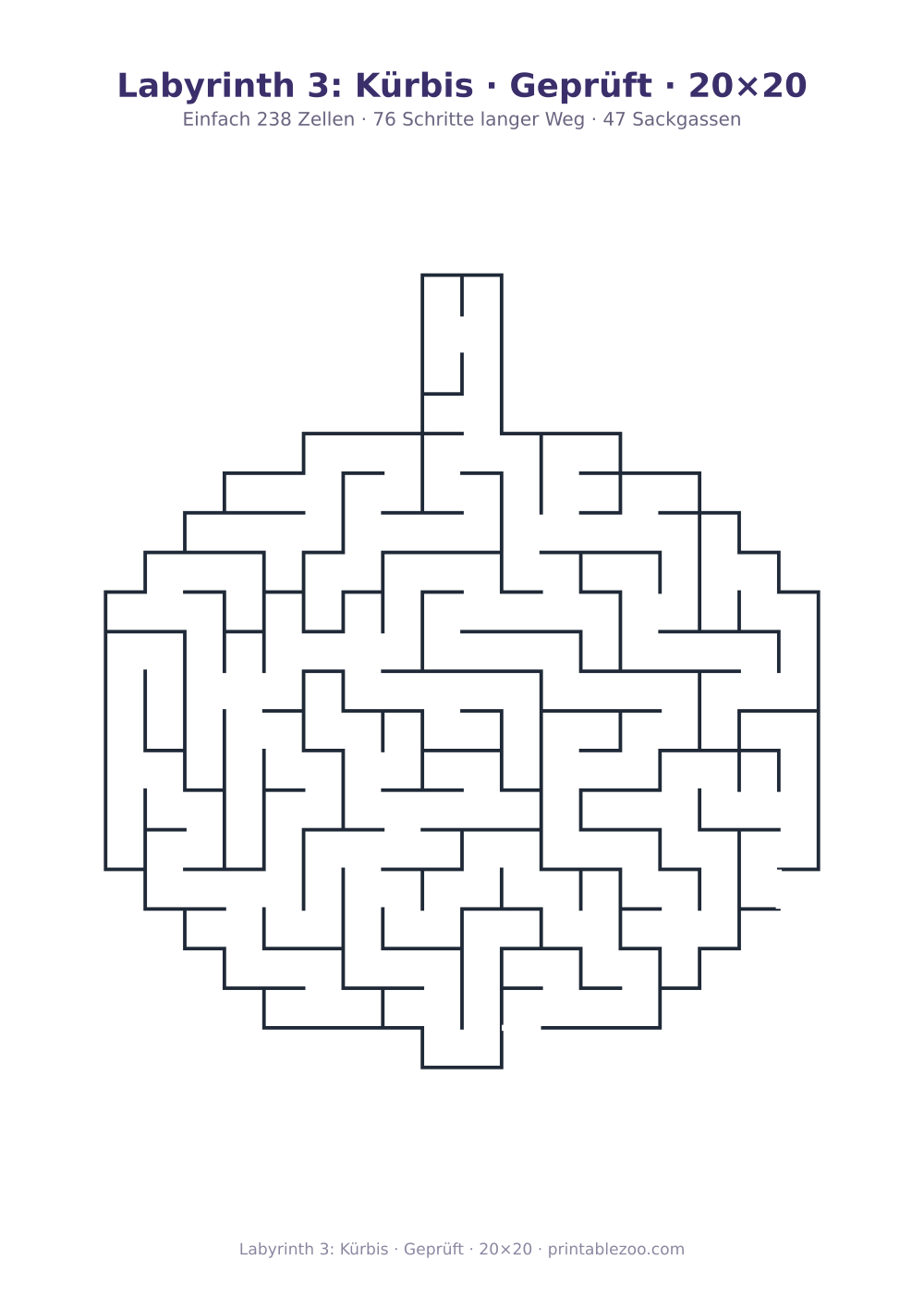 Labyrinth 3: Kürbis · Geprüft · 20×20 als druckfertige Vorschau, Katalognummer 158103