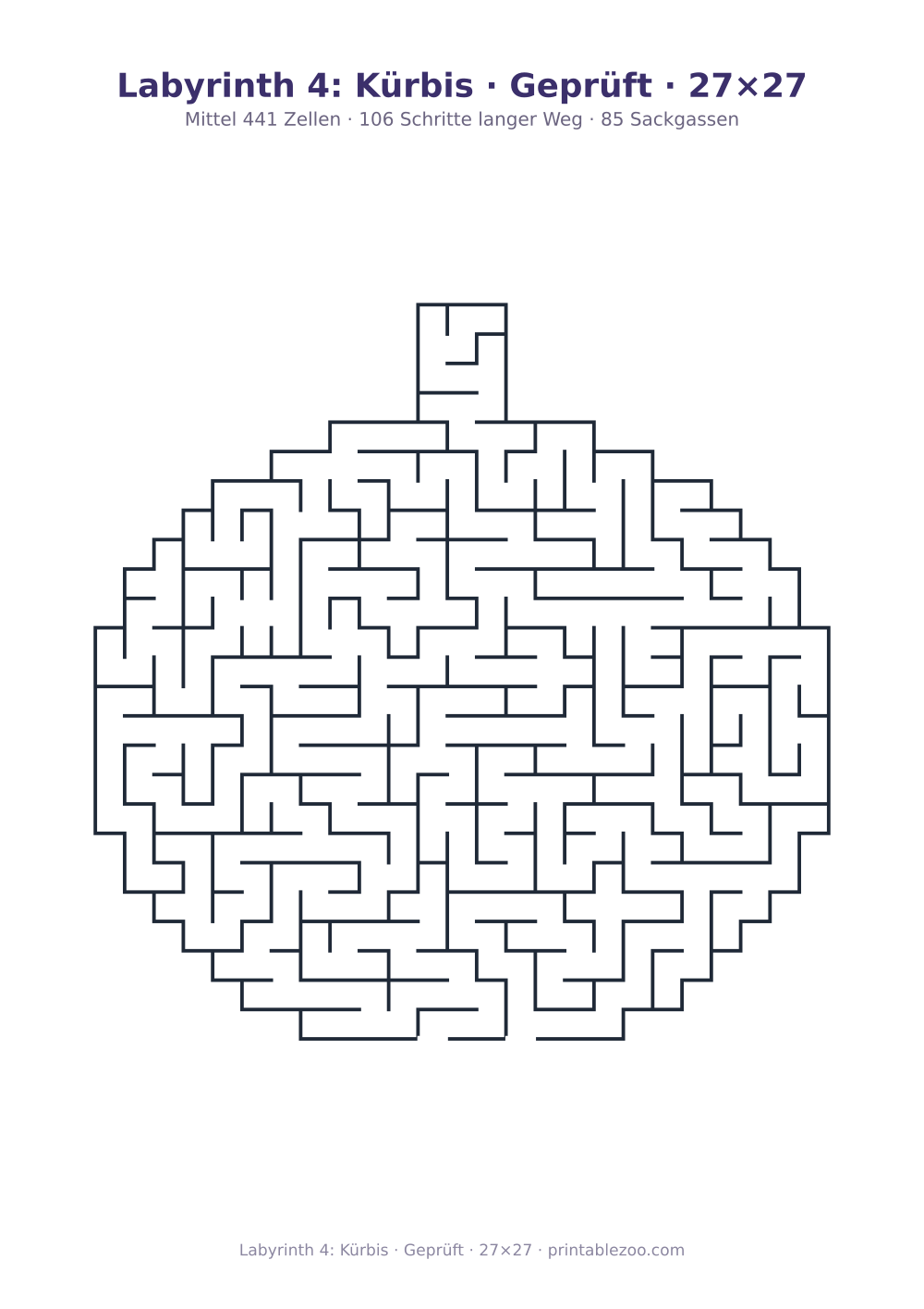 Labyrinth 4: Kürbis · Geprüft · 27×27 als druckfertige Vorschau, Katalognummer 158111