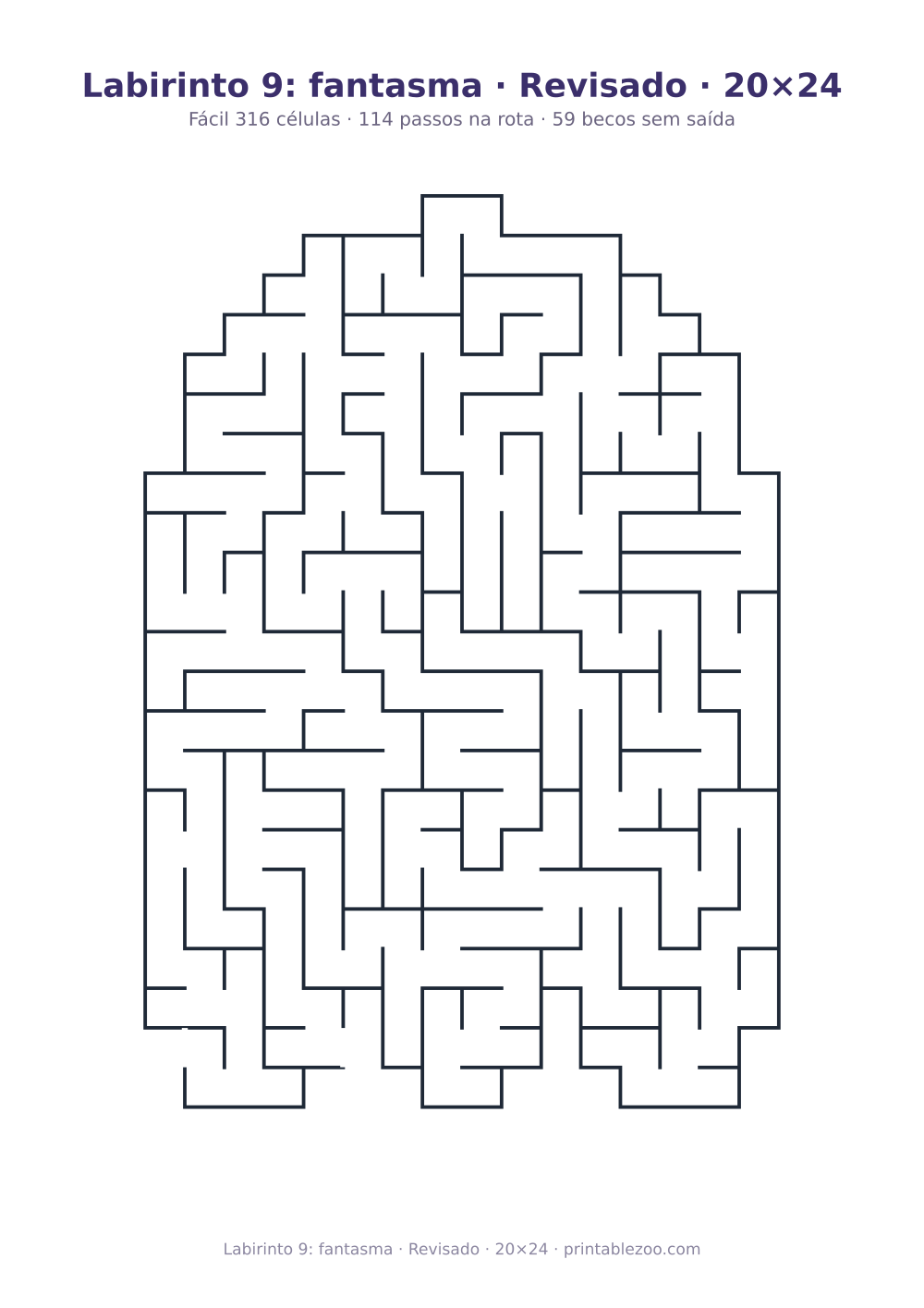 Prévia pronta para imprimir: Labirinto 9: fantasma · Revisado · 20×24, catálogo nº 158201
