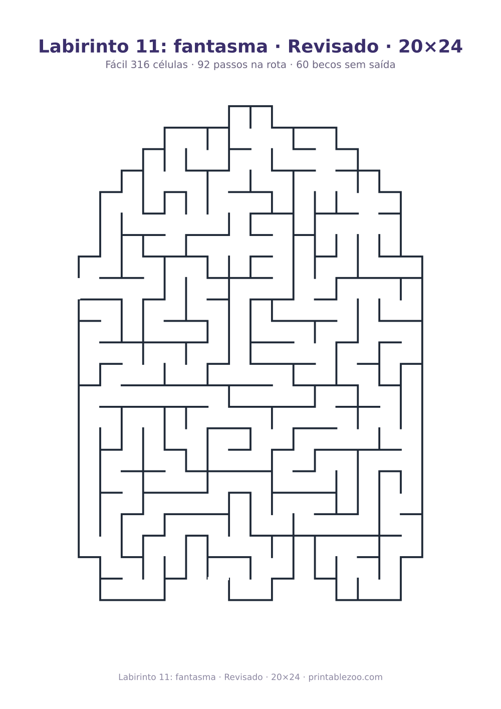 Prévia pronta para imprimir: Labirinto 11: fantasma · Revisado · 20×24, catálogo nº 158203