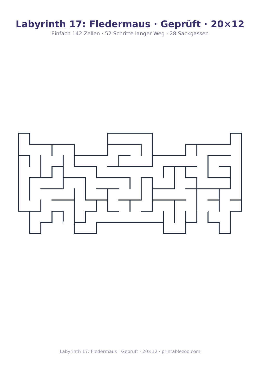 Labyrinth 17: Fledermaus · Geprüft · 20×12 als druckfertige Vorschau, Katalognummer 158301