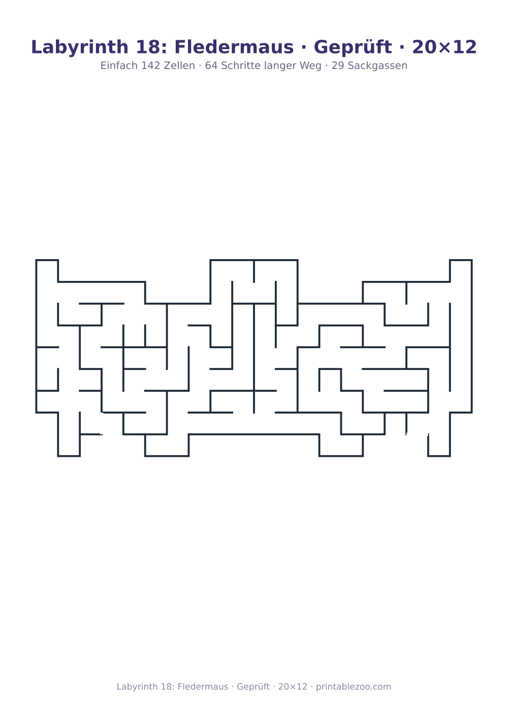 Labyrinth 18: Fledermaus · Geprüft · 20×12 als druckfertige Vorschau, Katalognummer 158302