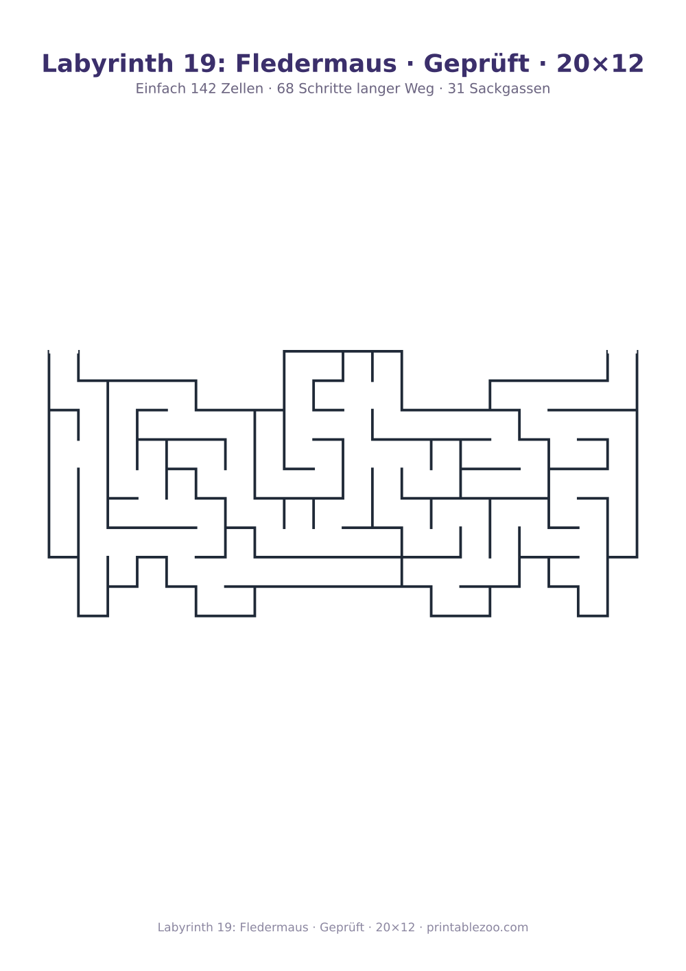 Labyrinth 19: Fledermaus · Geprüft · 20×12 als druckfertige Vorschau, Katalognummer 158303
