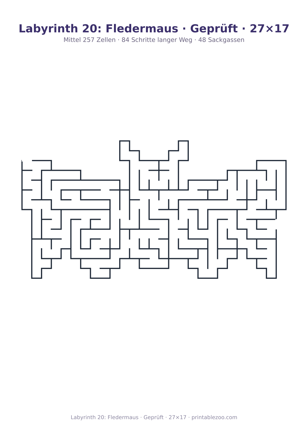 Labyrinth 20: Fledermaus · Geprüft · 27×17 als druckfertige Vorschau, Katalognummer 158311