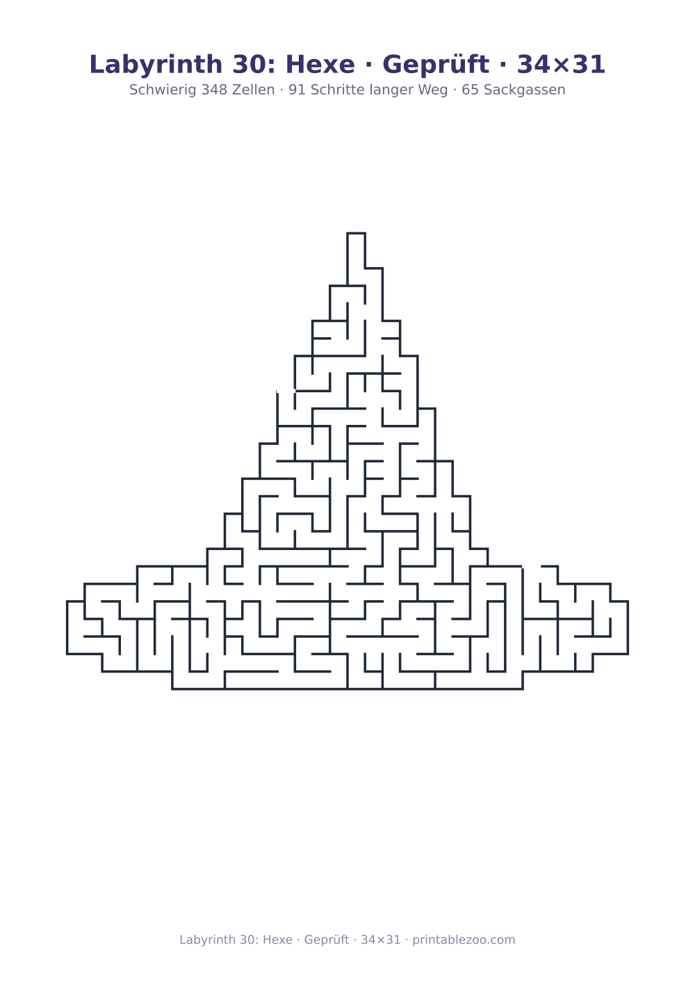 Labyrinth 30: Hexe · Geprüft · 34×31 als druckfertige Vorschau, Katalognummer 158422