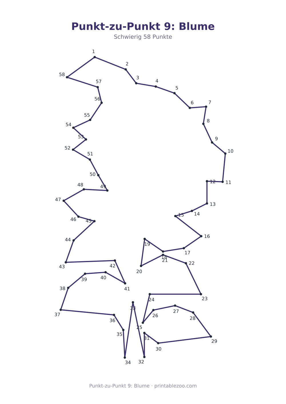Punkt-zu-Punkt 9: Blume als druckfertige Vorschau, Katalognummer 271203 Rätsel Nr. 271203.