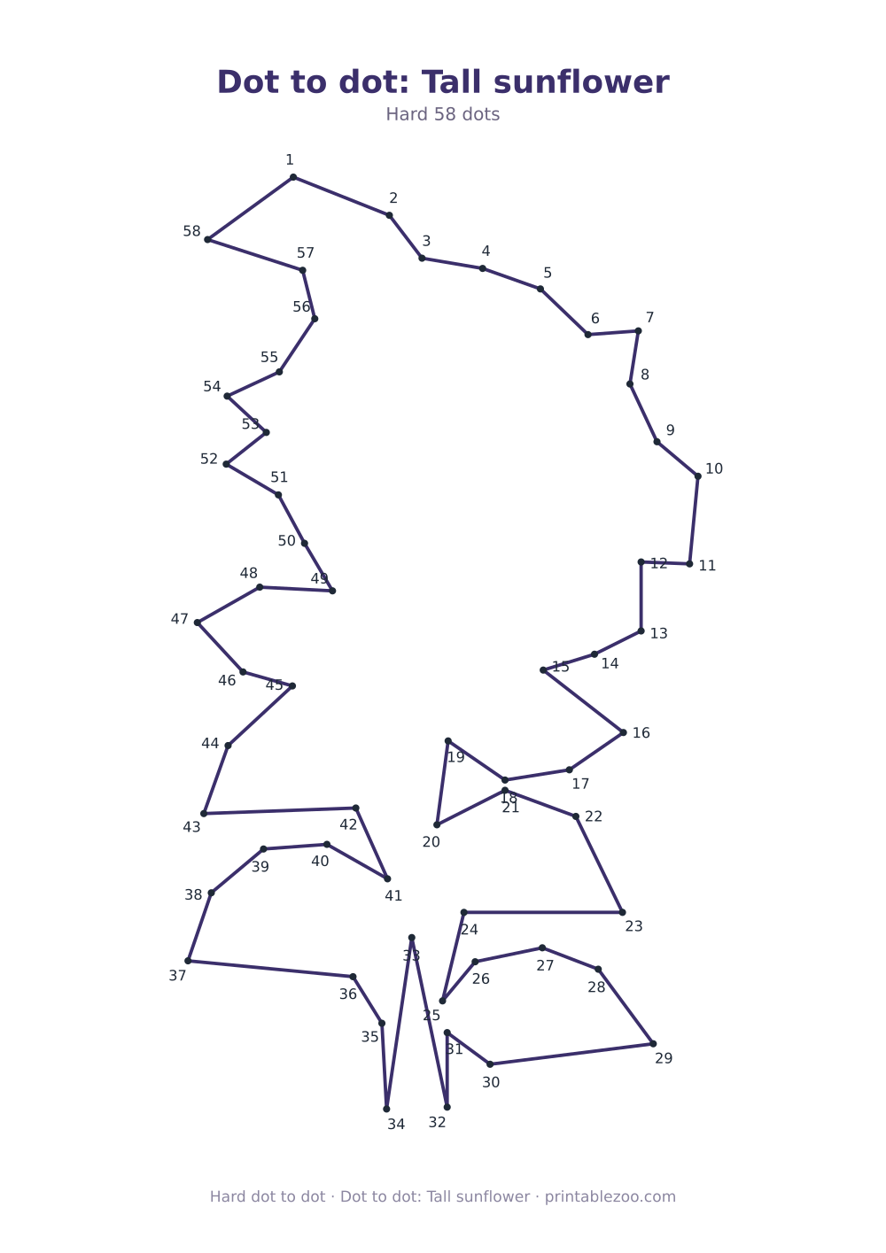 Dot to dot: Tall sunflower