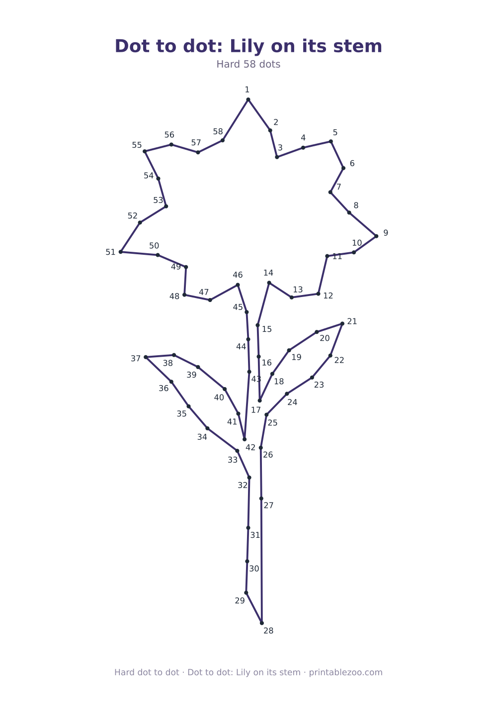 Dot to dot: Lily on its stem