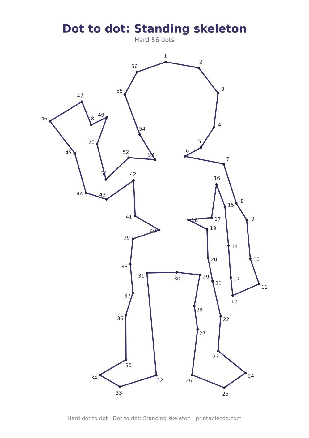 Dot to dot: Standing skeleton