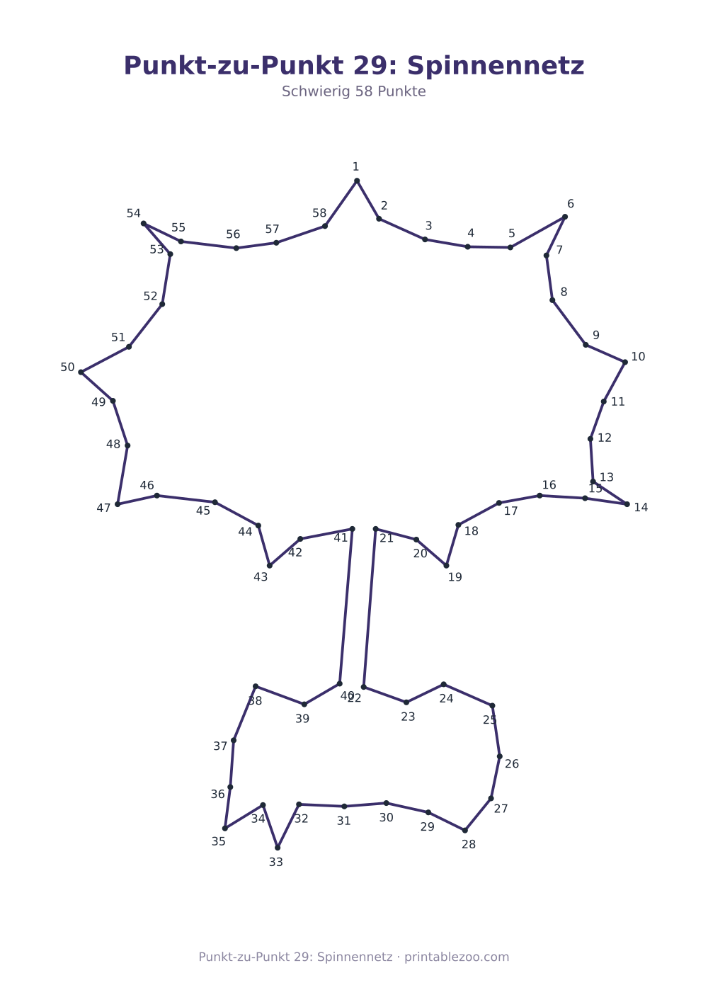 Punkt-zu-Punkt 29: Spinnennetz als druckfertige Vorschau, Katalognummer 271411 Rätsel Nr. 271411.