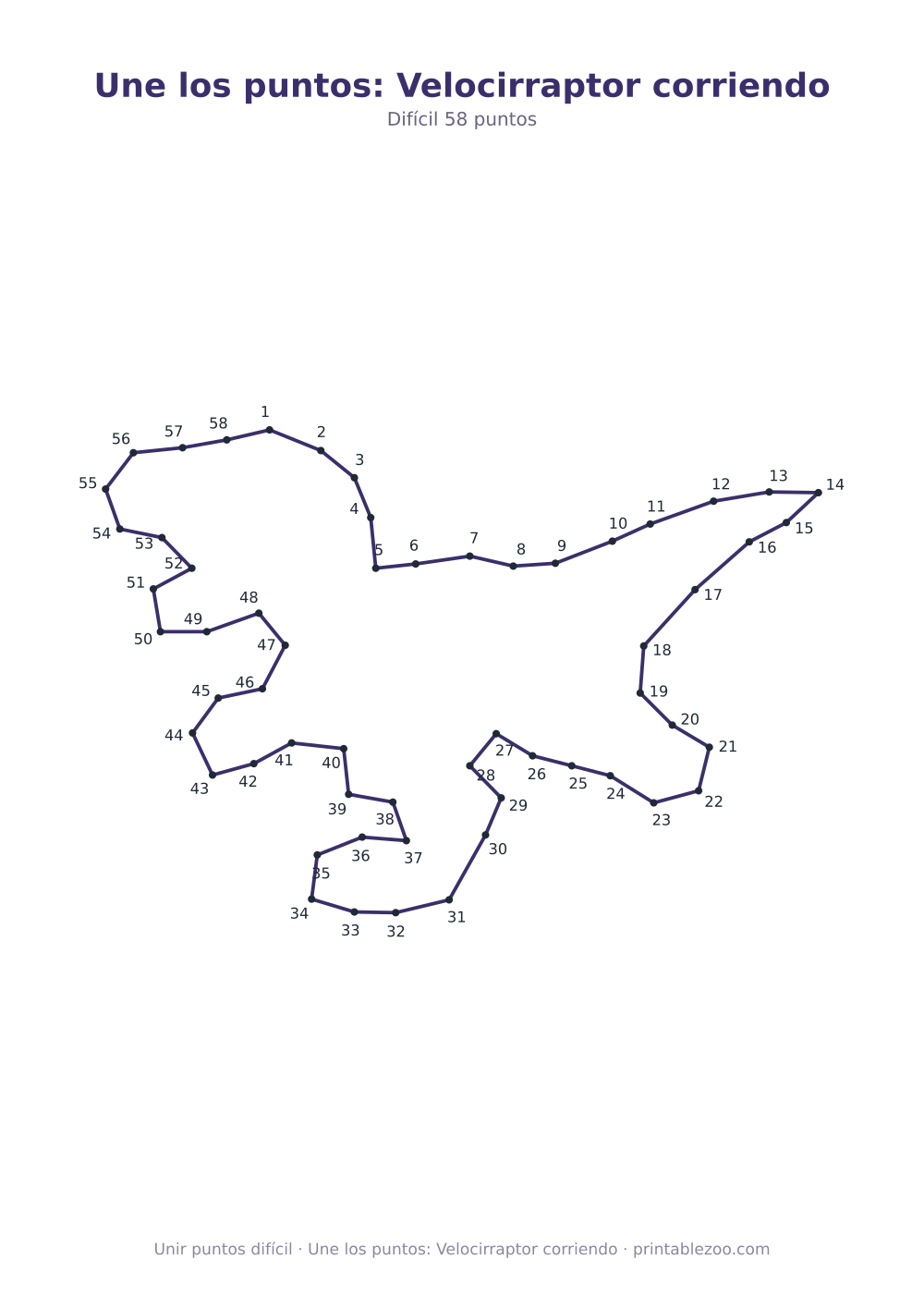 Une los puntos: Velocirraptor corriendo