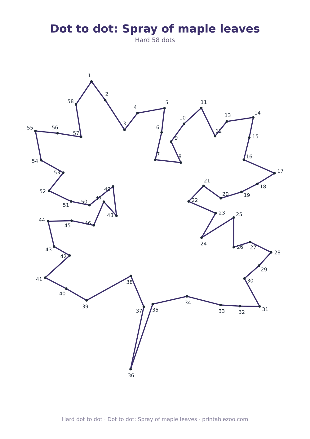 Dot to dot: Spray of maple leaves