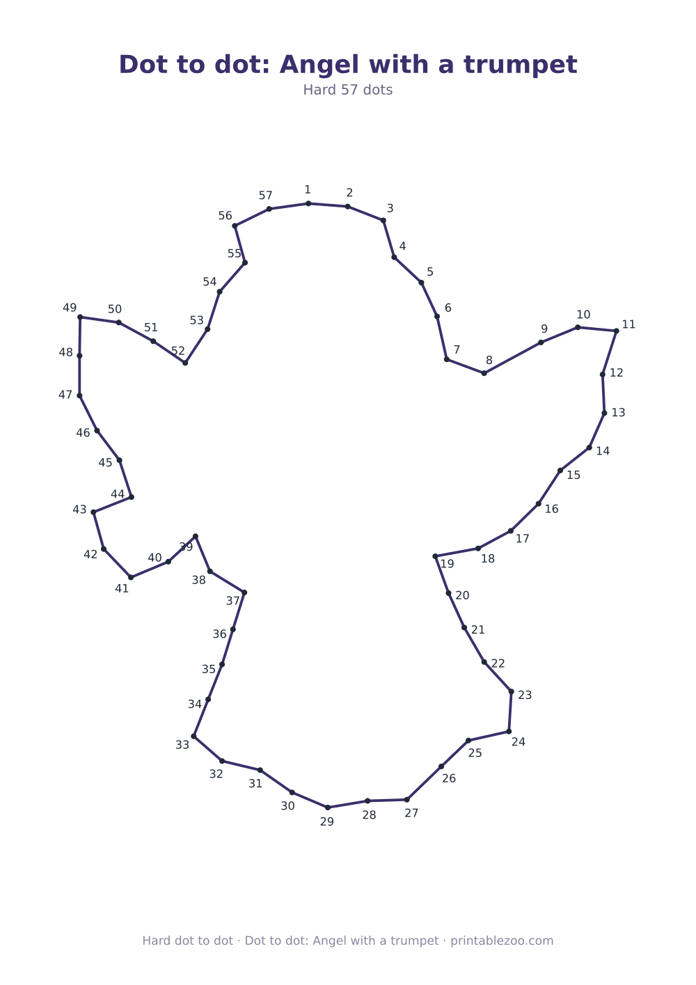 Dot to dot: Angel with a trumpet