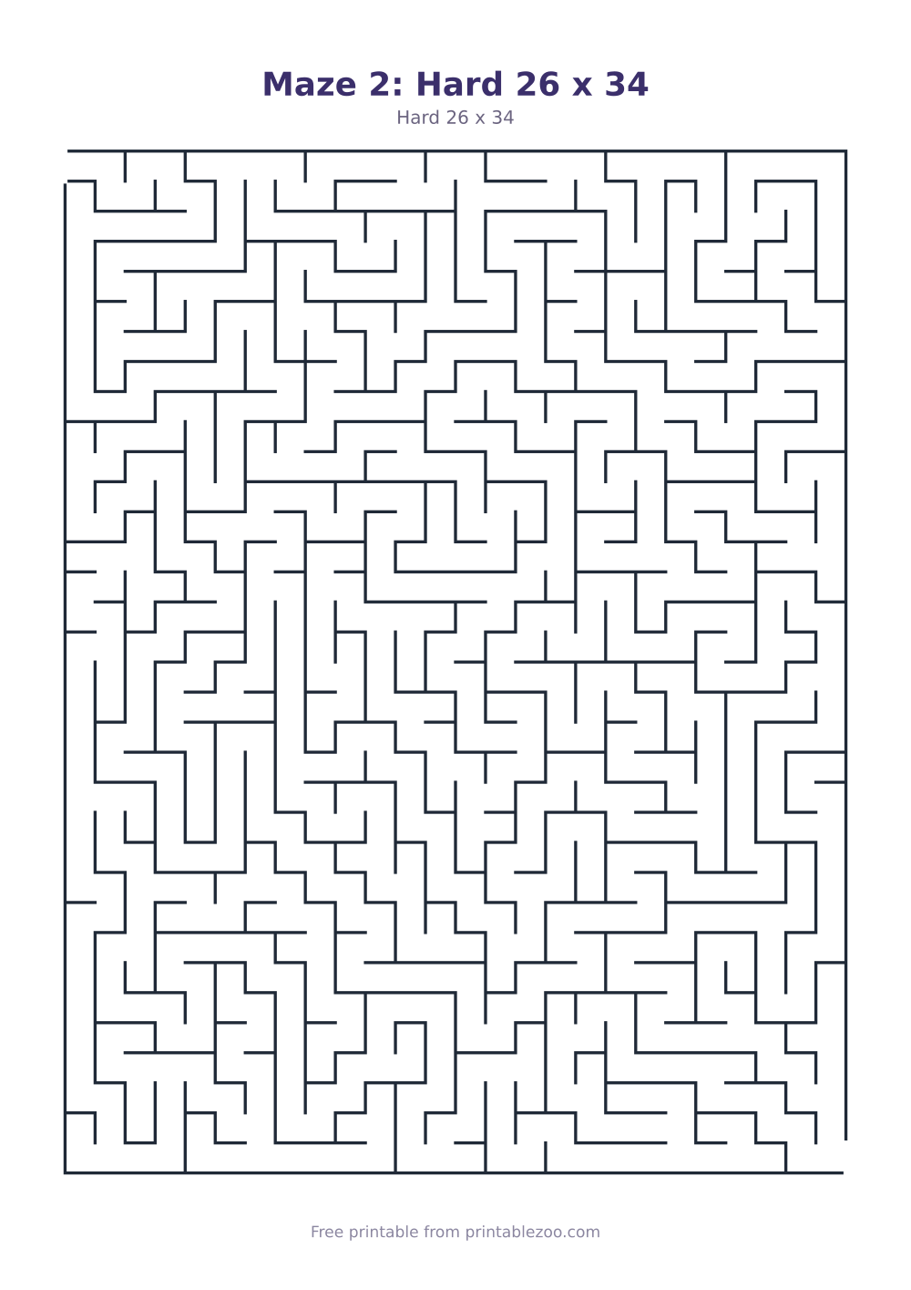 Maze 2: Hard 26 x 34