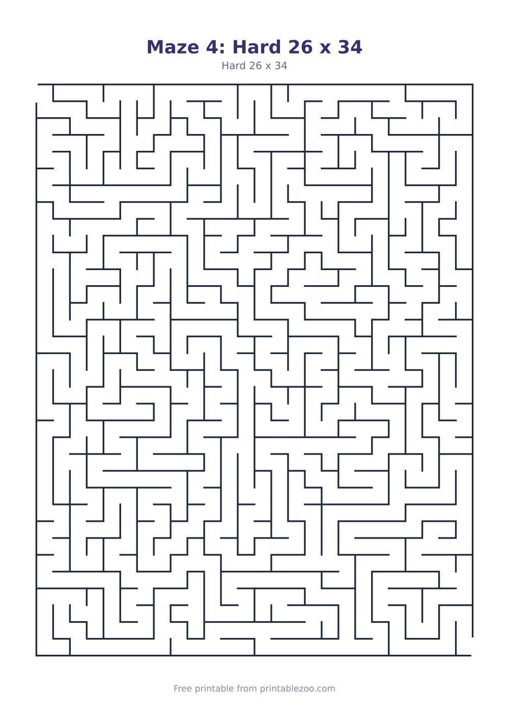 Maze 4: Hard 26 x 34