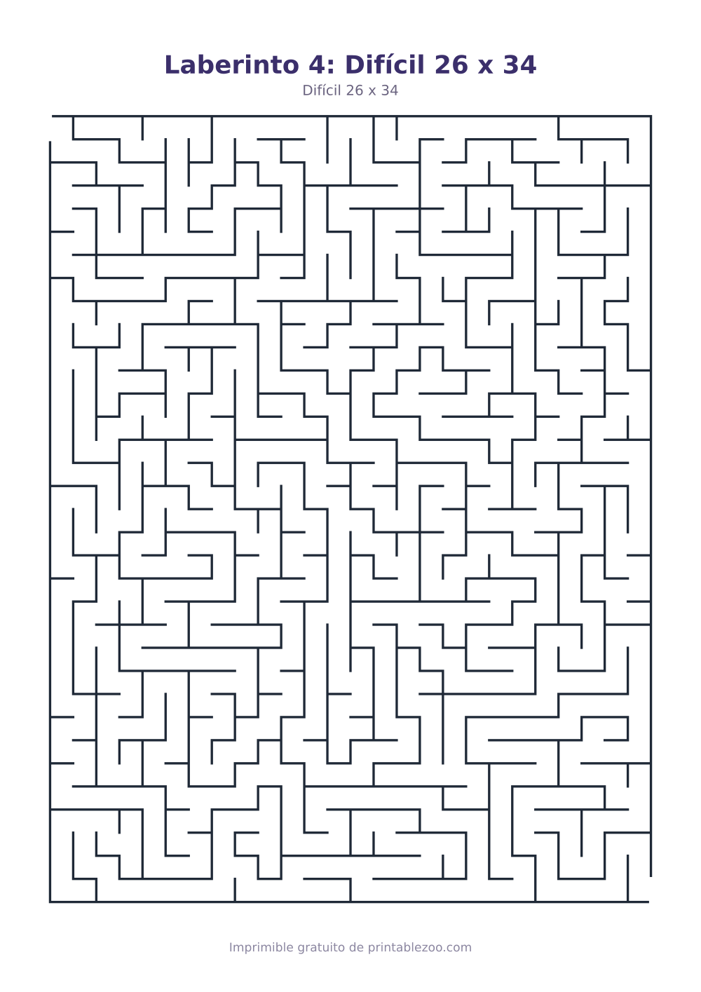 Laberinto 4: Difícil 26 x 34