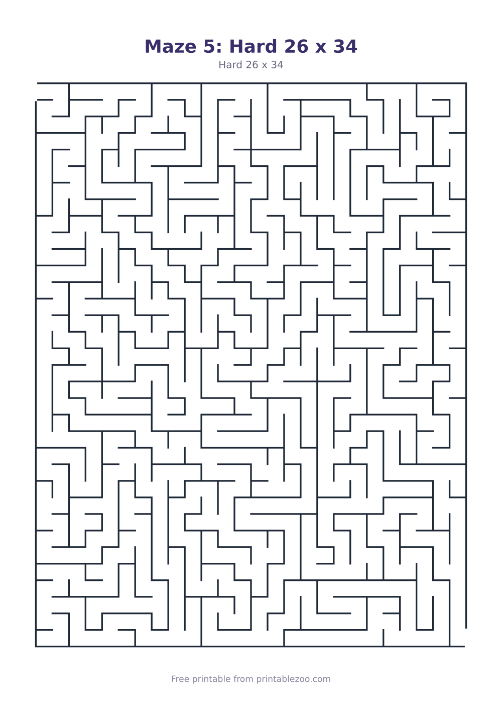 Maze 5: Hard 26 x 34