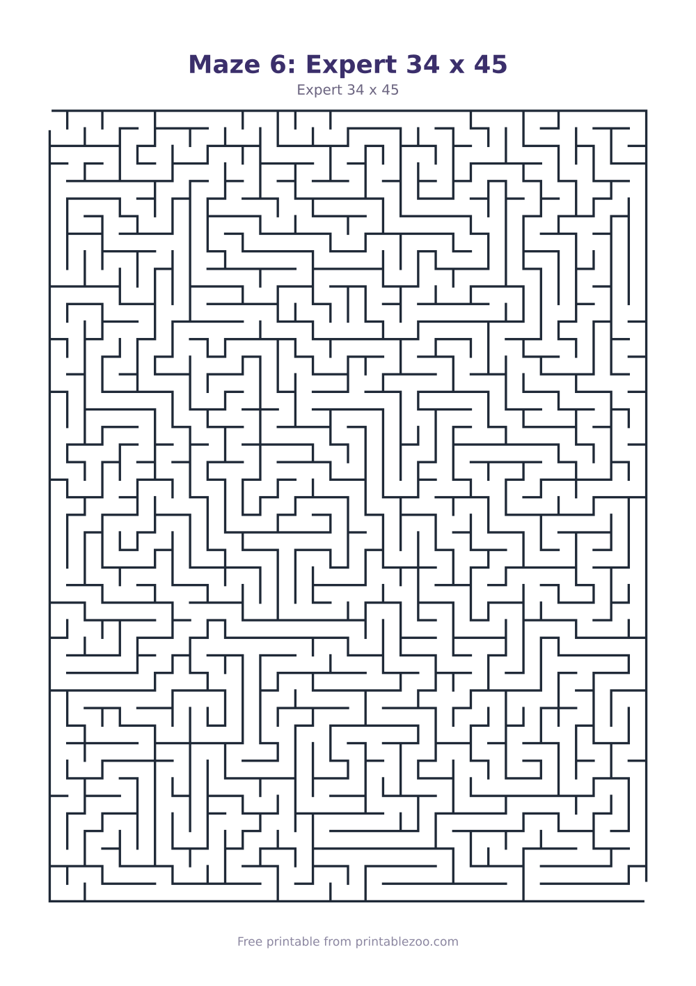 Maze 6: Expert 34 x 45