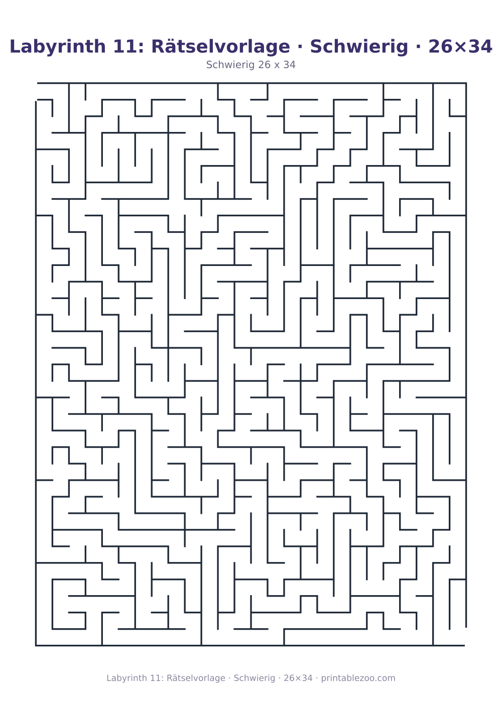 Labyrinth 11: Rätselvorlage · Schwierig · 26×34 als druckfertige Vorschau, Katalognummer 120311