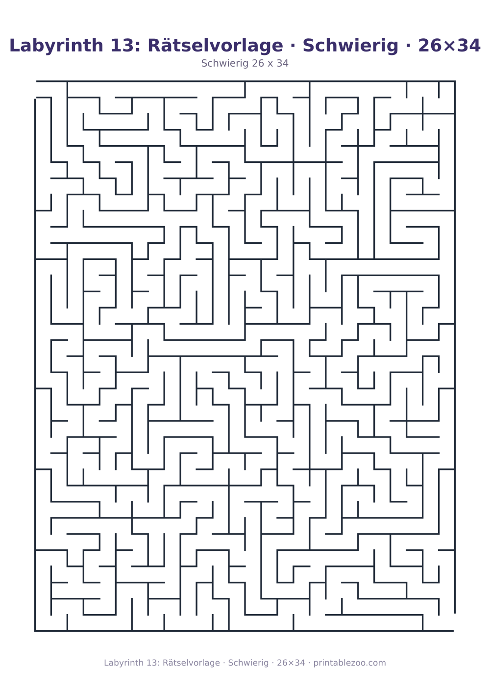 Labyrinth 13: Rätselvorlage · Schwierig · 26×34 als druckfertige Vorschau, Katalognummer 120313
