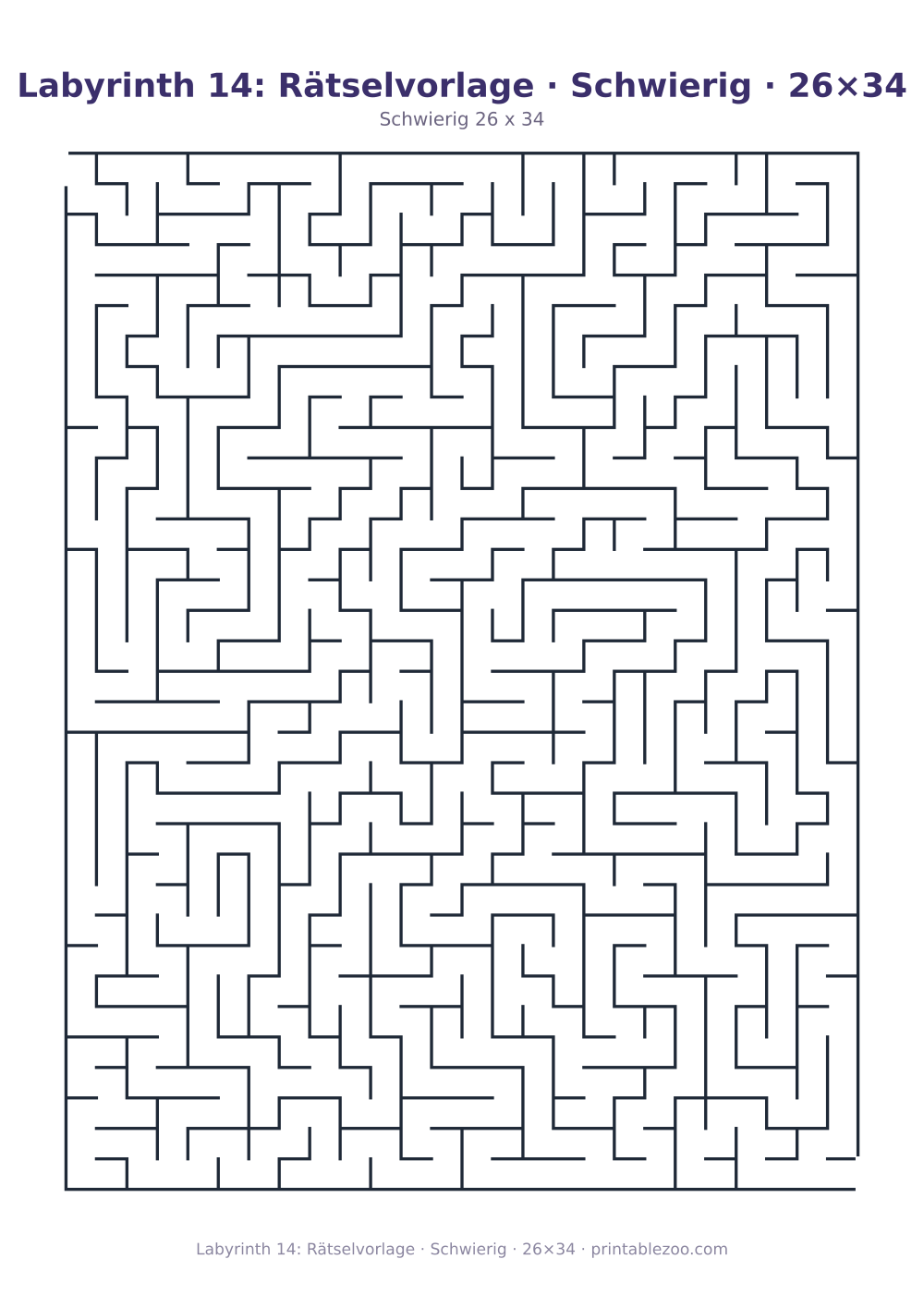 Labyrinth 14: Rätselvorlage · Schwierig · 26×34 als druckfertige Vorschau, Katalognummer 120314
