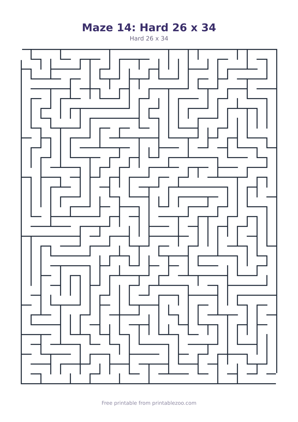 Maze 14: Hard 26 x 34