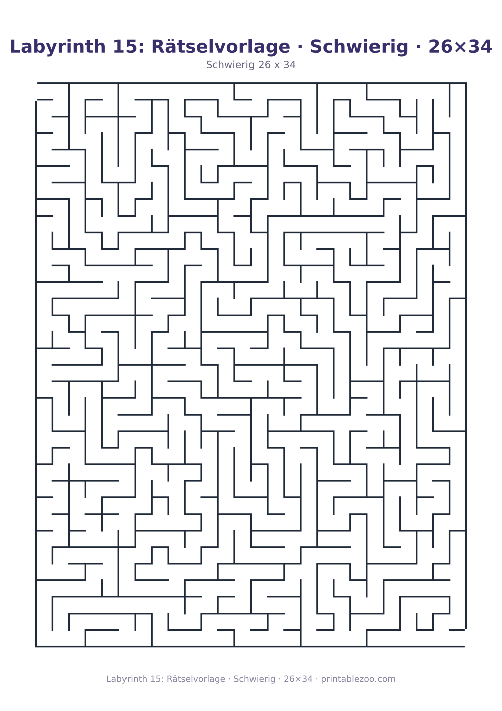 Labyrinth 15: Rätselvorlage · Schwierig · 26×34 als druckfertige Vorschau, Katalognummer 120315