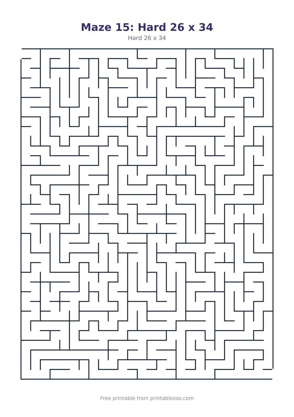 Maze 15: Hard 26 x 34