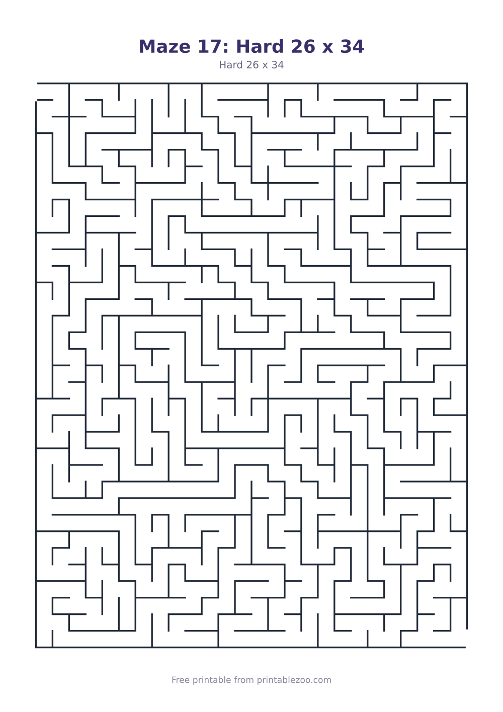 Maze 17: Hard 26 x 34