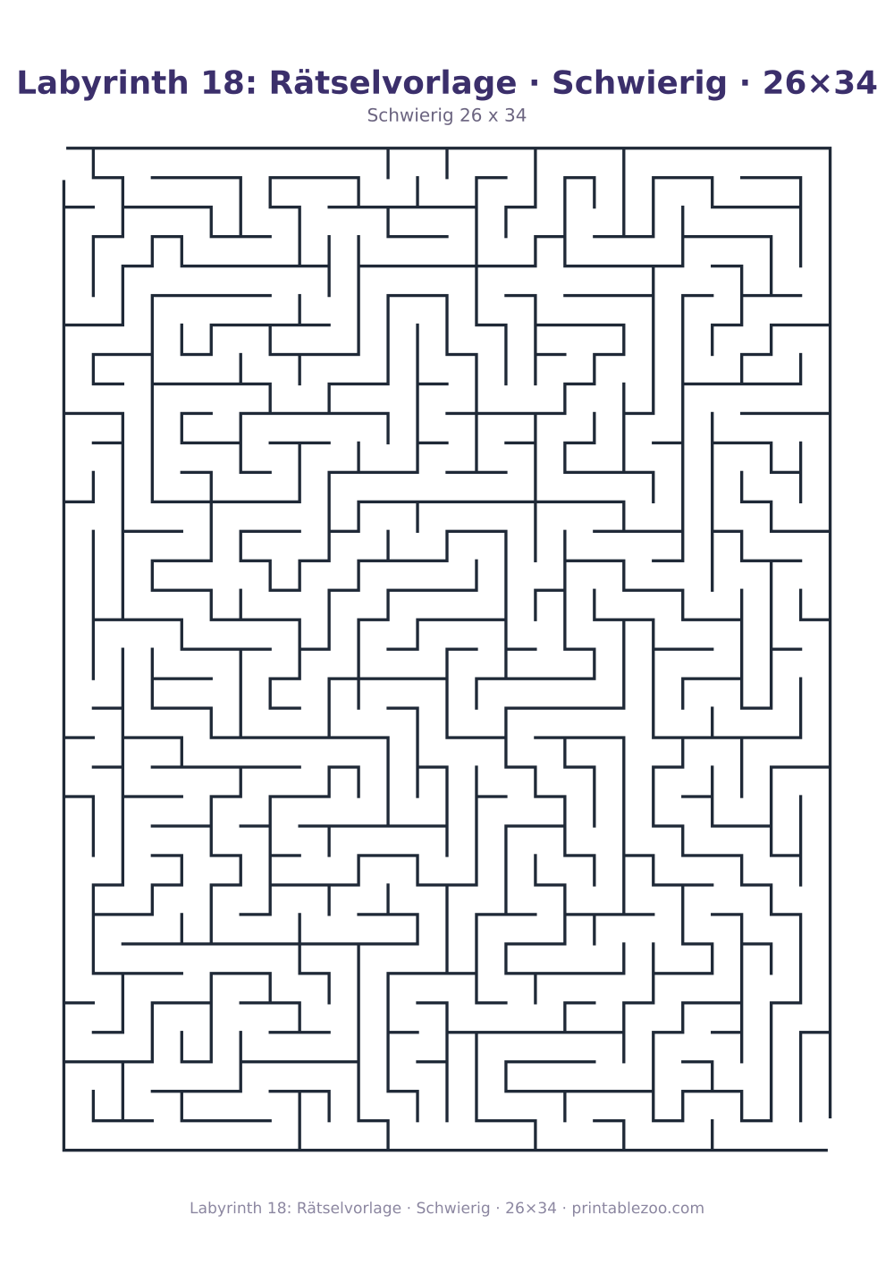 Labyrinth 18: Rätselvorlage · Schwierig · 26×34 als druckfertige Vorschau, Katalognummer 120318