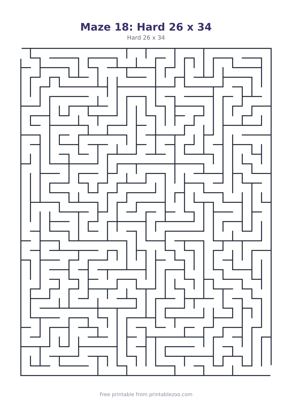 Maze 18: Hard 26 x 34