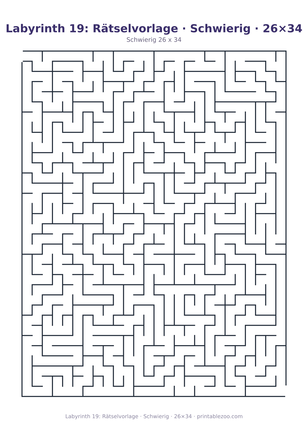 Labyrinth 19: Rätselvorlage · Schwierig · 26×34 als druckfertige Vorschau, Katalognummer 120319